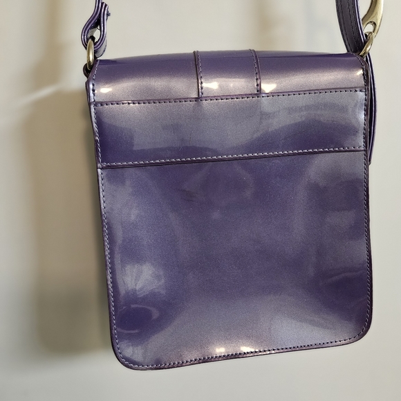 Beijo by Susan Handley Crossbody Bag Purse Purple Patent - Picture 6 of 15